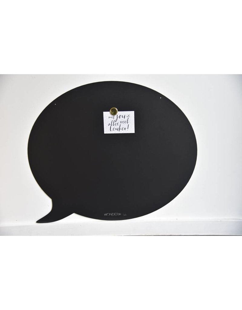 FAB5 Wonderwall   Wonderwall  Magneetbord tekstballon zwart 67 x80 cm