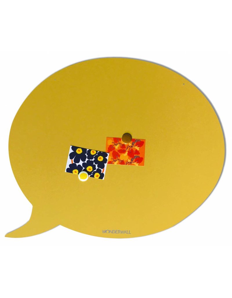 FAB5 Wonderwall Tableau magnétique bulle-50 x 60 cm jaune sablé