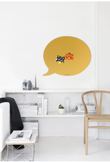 FAB5 Wonderwall Tableau magnetic Noir bulle- 67 x 80 cm jaune sablé