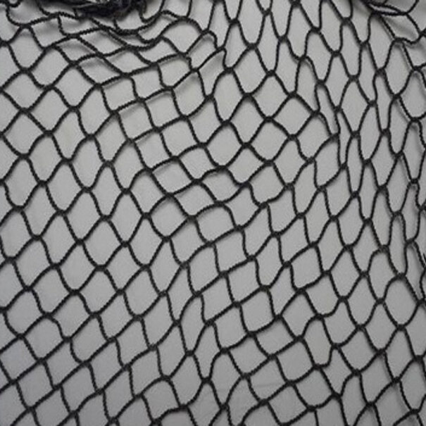 Nylon net geknoopt zwart 25mm maas  - extra dikke draad