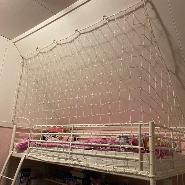 Nylon net wit 10 cm maas geknoopt per m2