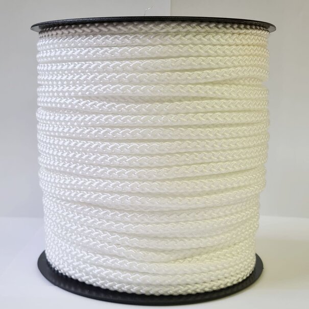 Huismerk  touw - Roop 6 mm PP koord gevlochten wit