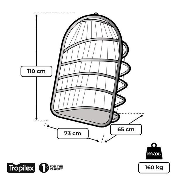 Tropilex B.V. Hangstoel Eénpersoons 'Egg' Brown