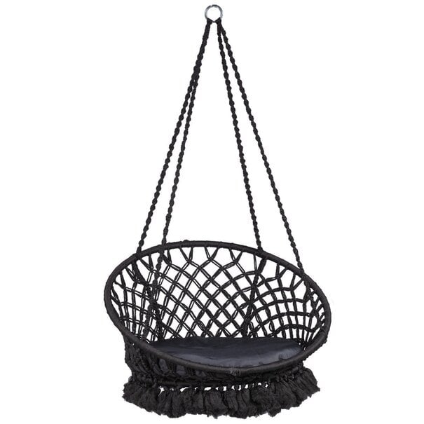 Tropilex B.V. Hangstoel Eénpersoons 'Macramé' Black