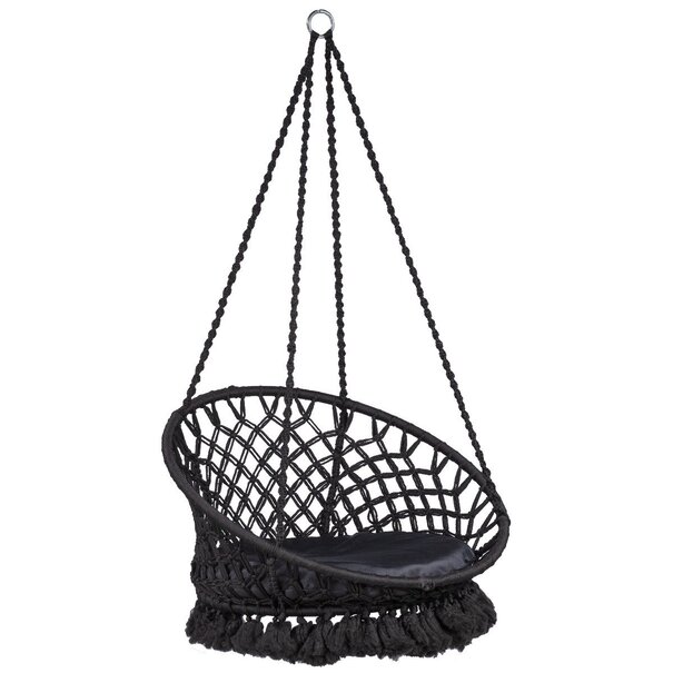 Tropilex B.V. Hangstoel Eénpersoons 'Macramé' Black