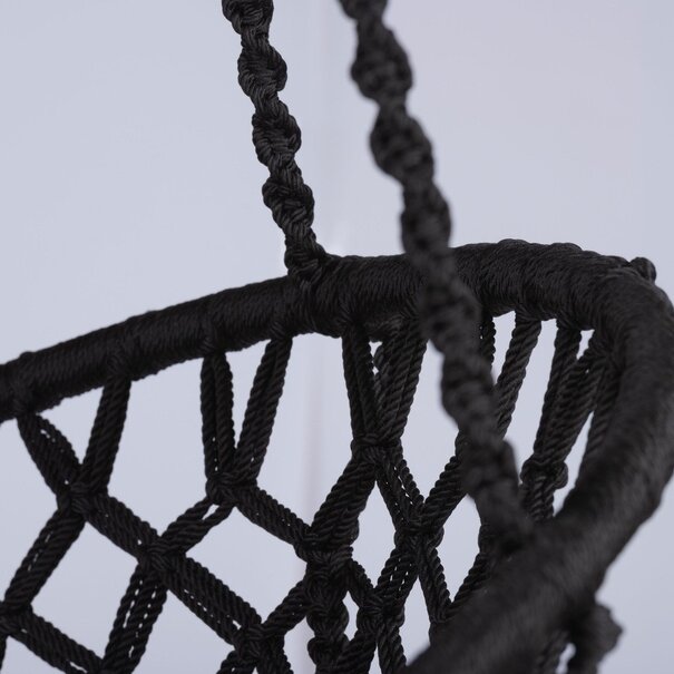 Tropilex B.V. Hangstoel Eénpersoons 'Macramé' Black
