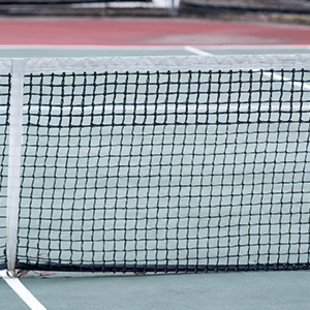 Handgeknoopt tennisnet - 6 dubbele topmazen