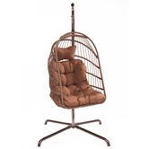 Hangstoelset 'Egg' grijs bruin