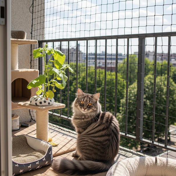 Kattennet 5cm maas met randkoord