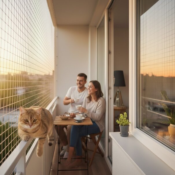 Kattennet RVS kern - 4 cm maas bijtbestendig