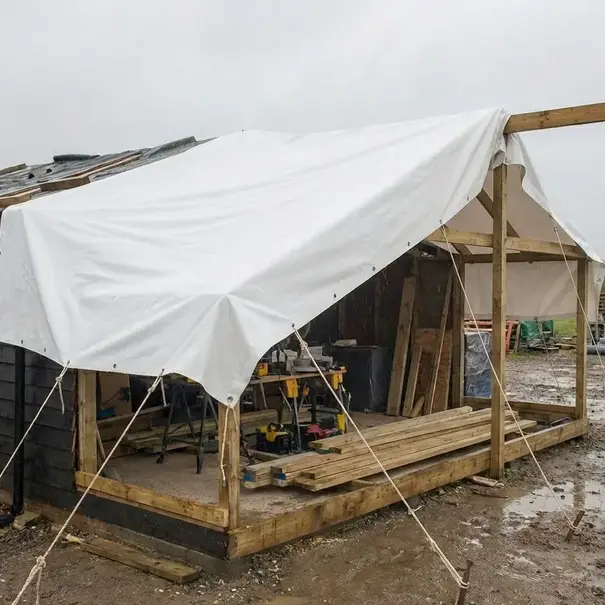 Pe afdekzeil wit in standaard maten