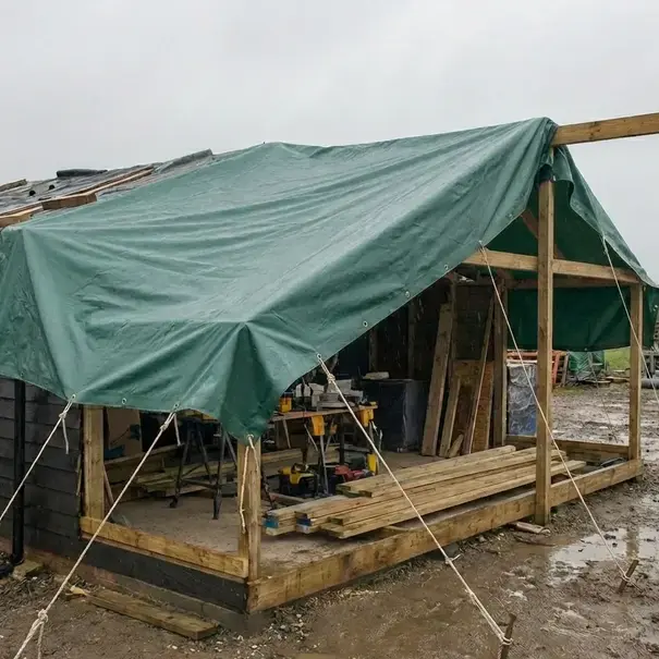 Pe afdekzeil groen in standaard maten