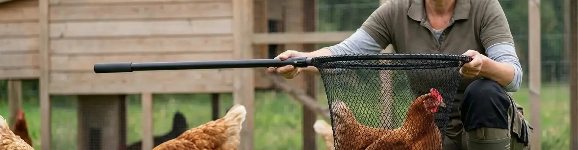 Kippen vangen zonder stress met een hoendernet van Nettenshop