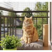 Kattennet 4.5cm maas met randkoord zwaar in standaard maten