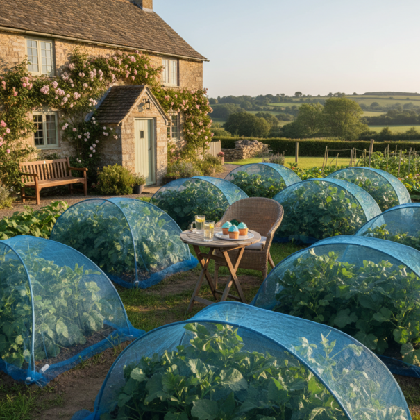 Knooploos blauw tuinnet - 28mm standaard maten