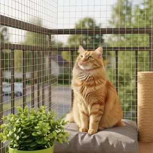 Zandkleurig kattennet zware uitvoering  standaard maten