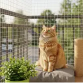 Kattennet 4.5cm maas met randkoord zwaar in standaard maten