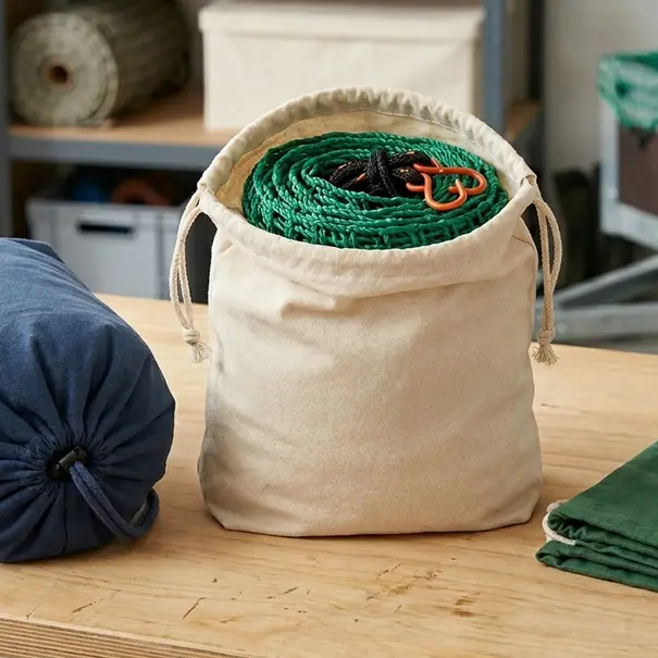 Katoenen opbergtas met trekkoord