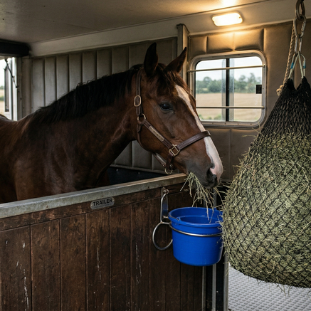 Hooinetten in de trailer: veilig slowfeeding onderweg