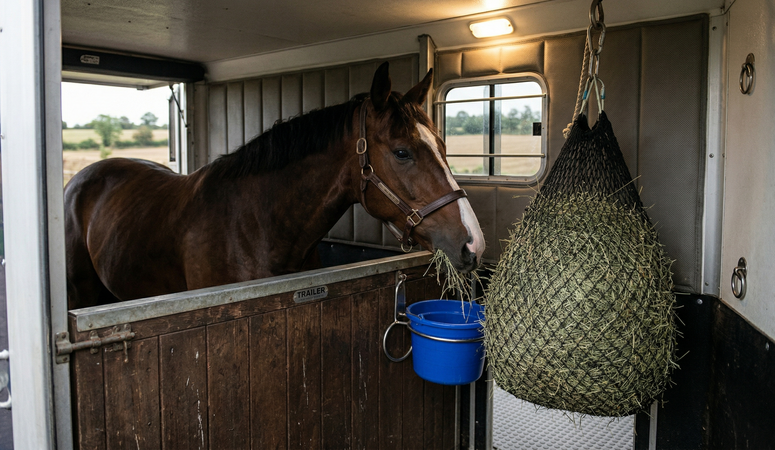 Hooinetten in de trailer: veilig slowfeeding onderweg