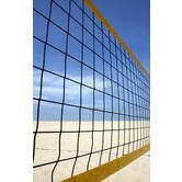 Beachvolley net, voorzien van fiberstokken en spanlijnen