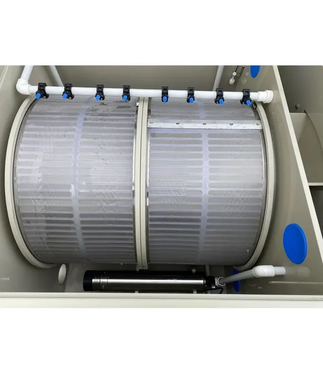 De MPFDrum 200 Trommelfilter heeft een capaciteit om 200m3 per uur te verpompen in gravity modus.