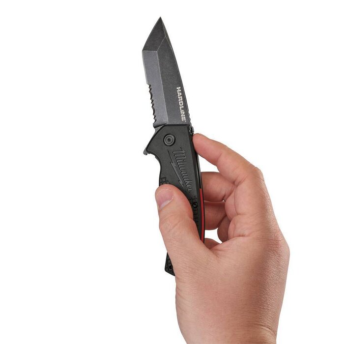 MILWAUKEE HARDLINE™ zakmes 75 mm gekarteld