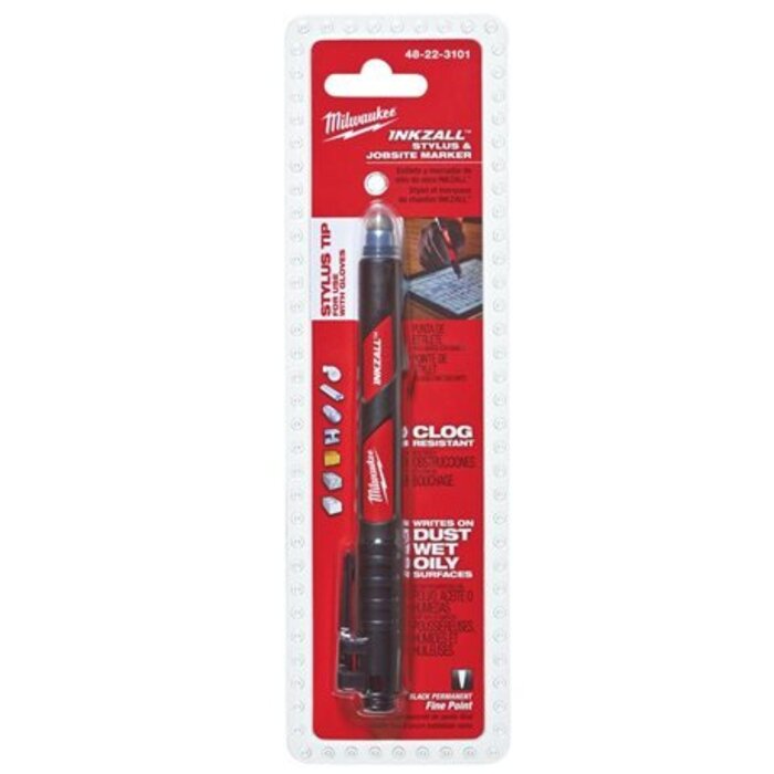 MILWAUKEE Marker INKZALL™ Fijne punt 1,0 mm zwart incl. stylus (1 stuk)