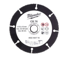 MILWAUKEE HM Doorslijpschijf t.b.v. Hout/kunststof  CB ø76 mm