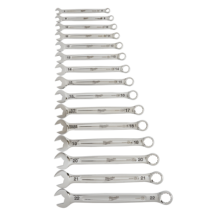 MILWAUKEE Ring-steeksleutelset MAX BITE™ (8-22 mm) (15-delig)