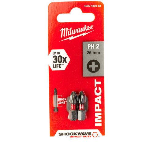 MILWAUKEE PH2 25 mm SHOCKWAVE™ Gen II