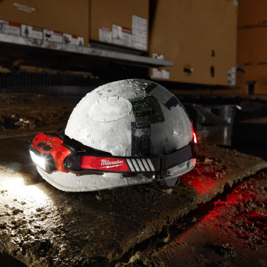 MILWAUKEE L4 HL-VIS-301 USB OPLAADBARE HI-VIS HOOFDLAMP 600 LUMEN