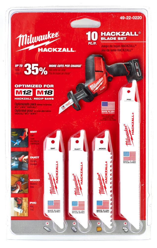 MILWAUKEE Reciprozaagblad Hackzall set (10-delig)