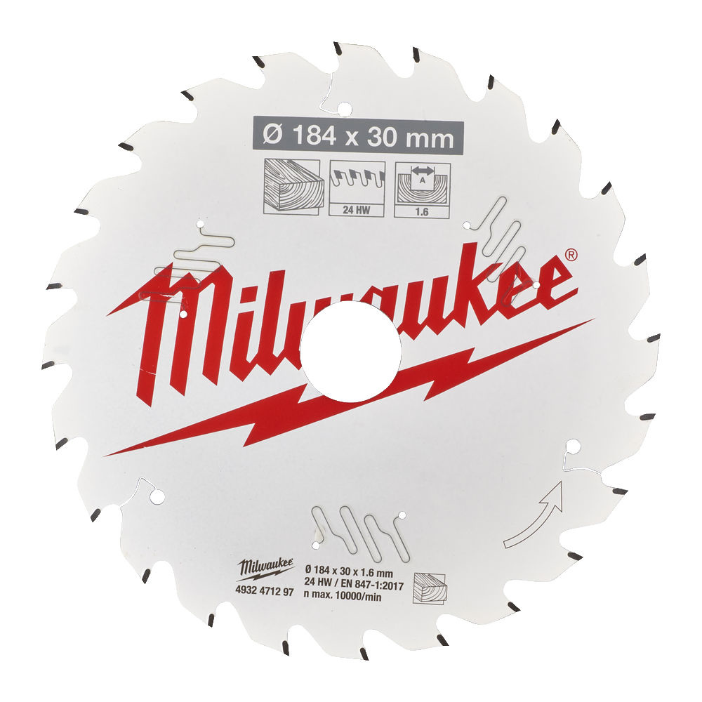 MILWAUKEE CIRKELZAAGBLAD ø184 asgat ø30