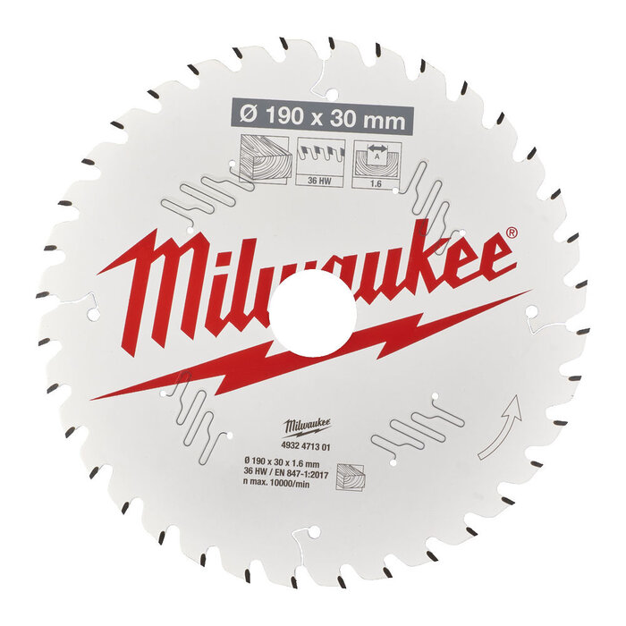 MILWAUKEE CIRKELZAAGBLAD ø190 asgat ø30