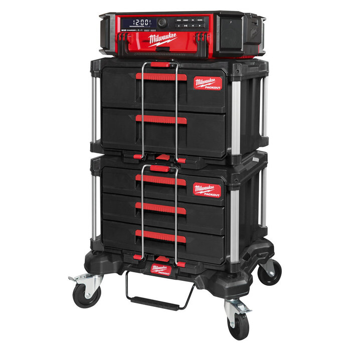 MILWAUKEE PACKOUT Gereedschapskoffer met drie lades