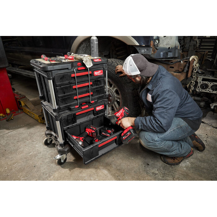 MILWAUKEE PACKOUT Gereedschapskoffer met drie lades