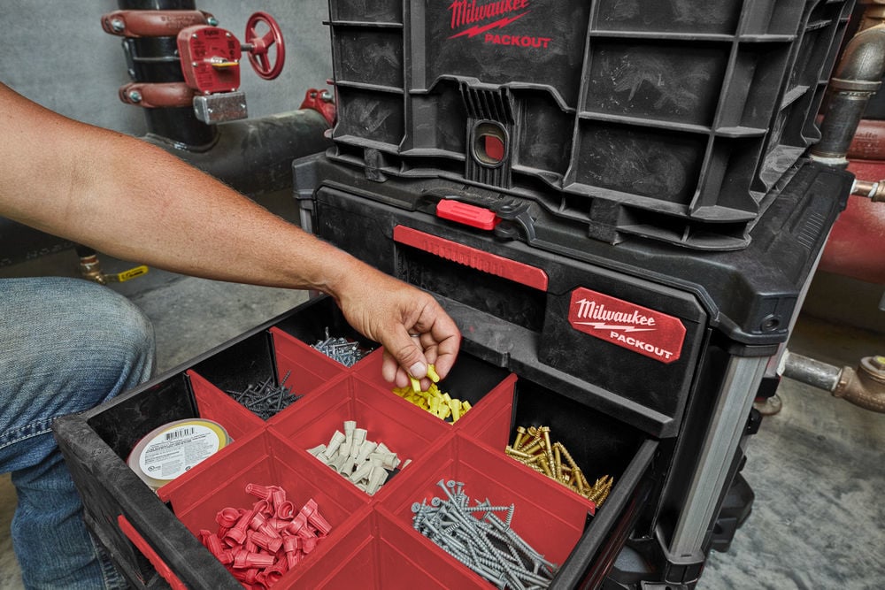 MILWAUKEE PACKOUT Gereedschapskoffer met drie lades