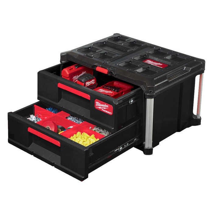 MILWAUKEE PACKOUT™ TOOLBOX MET 2 LADES