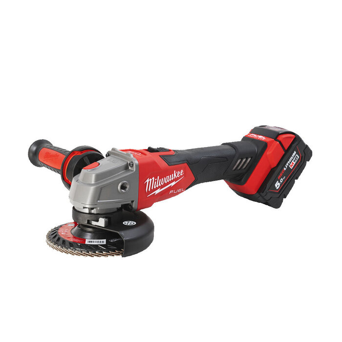MILWAUKEE M18 FSAG125XB HAAKSE SLIJPMACHINE MET SCHUIFSCHAKELAAR EN REM 125MM