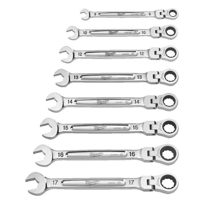 MILWAUKEE MAX BITE™ Metrische Flex Steek Ratelsleutel Set (7-delig)