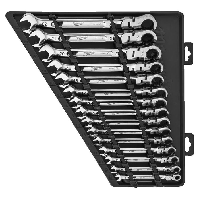 MILWAUKEE MAX BITE™ Metrische Flex Steek Ratelsleutel Set (15-delig)