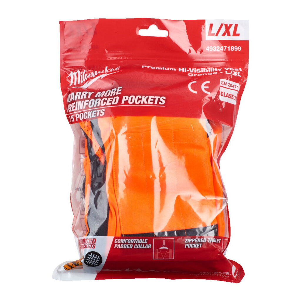 MILWAUKEE VEILIGHEIDSHESJE PREMIUM HI-VIS KLASSE 2 ORANJE