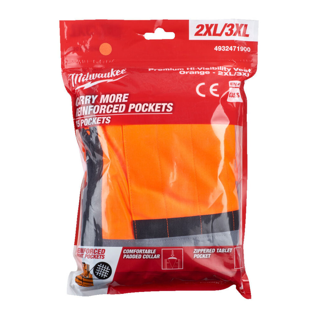 MILWAUKEE VEILIGHEIDSHESJE PREMIUM HI-VIS KLASSE 2 ORANJE