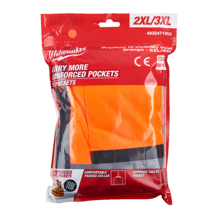 MILWAUKEE VEILIGHEIDSHESJE PREMIUM HI-VIS KLASSE 2 ORANJE