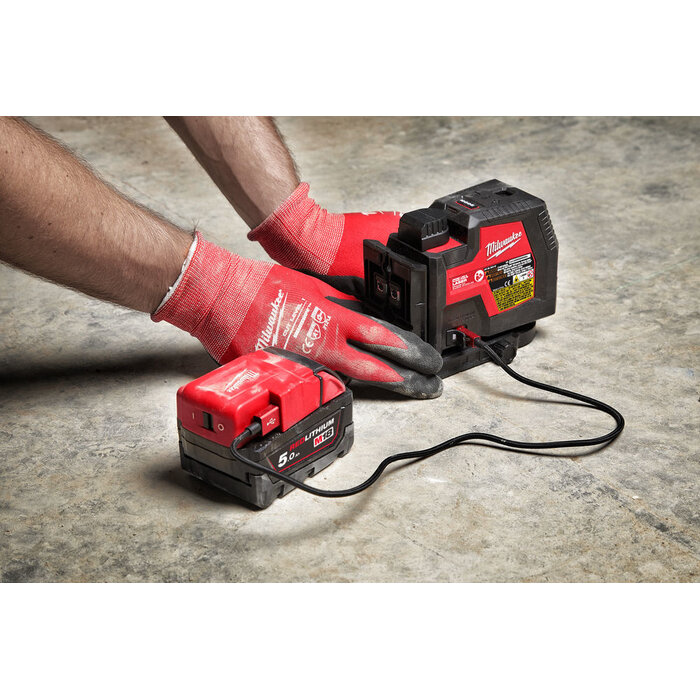 MILWAUKEE L4 CLLP-301C USB Oplaadbare groene kruislijn/-loodlaser