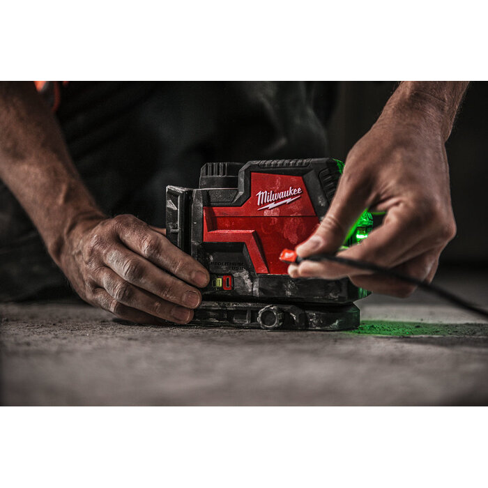 MILWAUKEE L4 CLLP-301C USB Oplaadbare groene kruislijn/-loodlaser