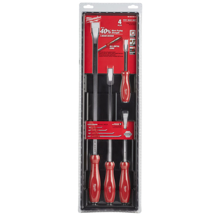 MILWAUKEE Koevoet set (4-delig) (200 mm/300 mm/450 mm/600 mm)