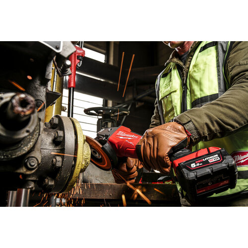 MILWAUKEE M18 FSAGV125XPDB HAAKSE SLIJPMACHINE MET PEDDELSCHAKELAAR, VARIABEL TOERENTAL EN REMFUNCTIE 125MM