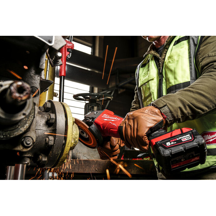 MILWAUKEE M18 FSAGV125XPDB HAAKSE SLIJPMACHINE MET PEDDELSCHAKELAAR, VARIABEL TOERENTAL EN REMFUNCTIE 125MM